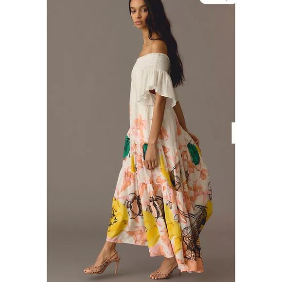 Anthropologie Dresses & Skirts - Anthropologie Pia Binazzi Tiered Off-The-Shoulder Cotton Dress XXS NEW